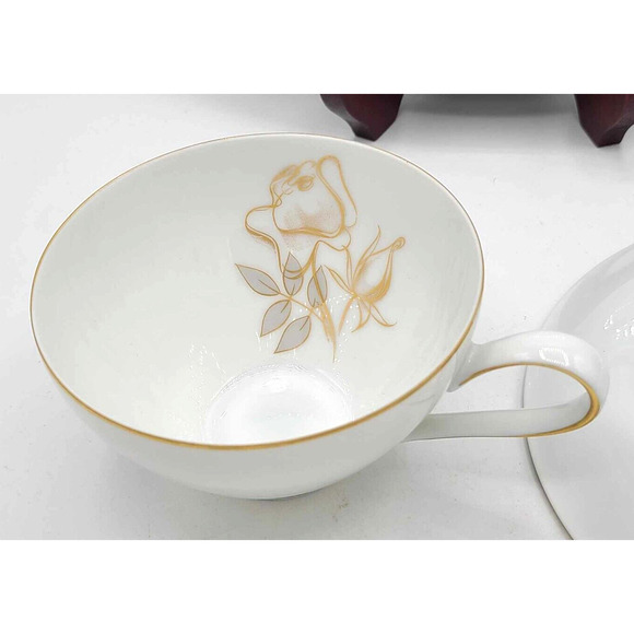 Vintage KPM Krister China Germany Gold Rose Design. 3-Piece Set. - Picture 3 of 12